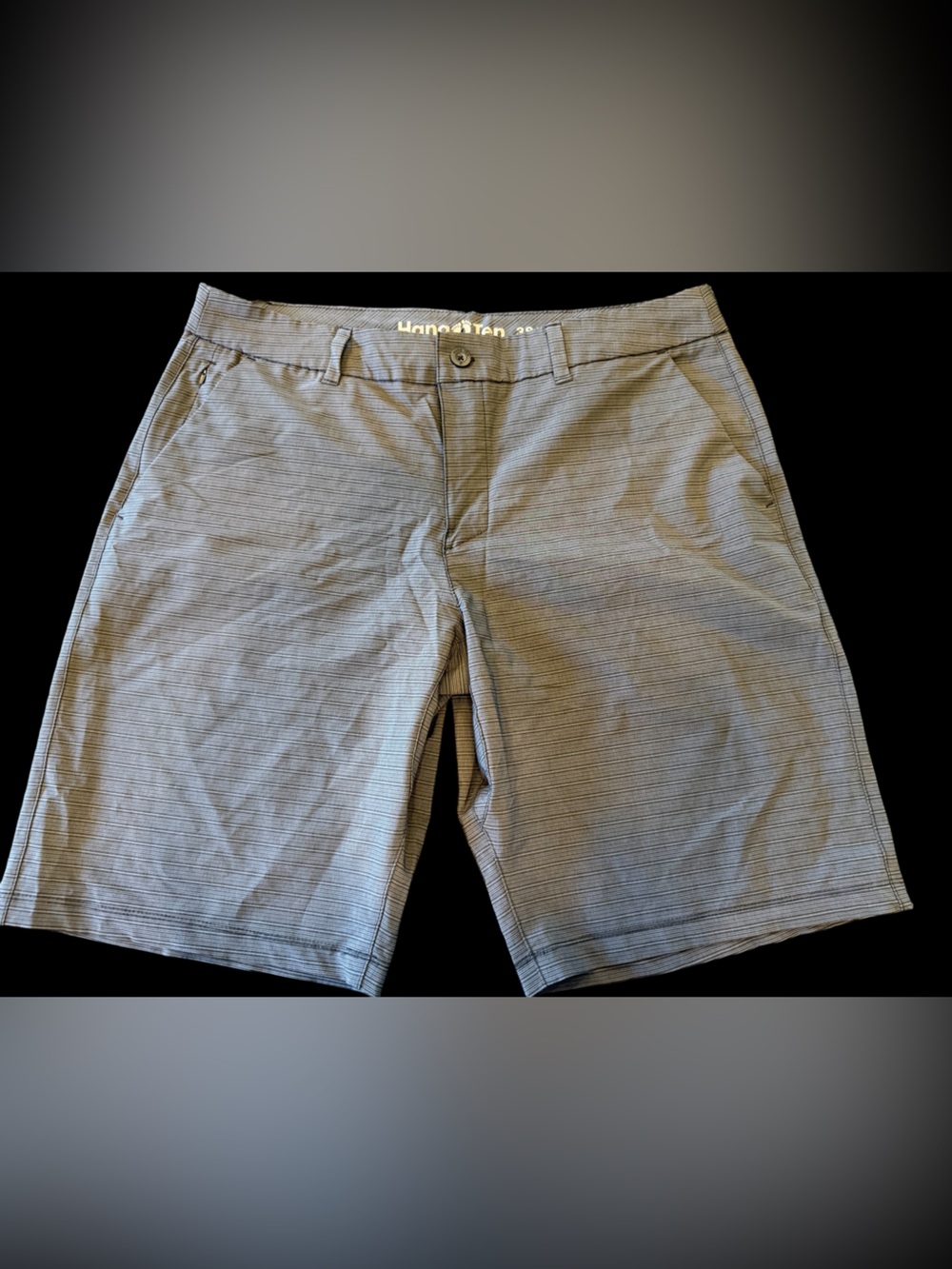 Hang Ten Men's Gray Micro-Striped Flat Front Shorts
